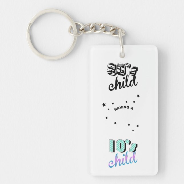 Mutter- und Babydekade der 80er/2010er Jahre Schlüsselanhänger (Vorderseite)