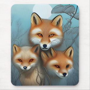 Mutter- und Babyfüchse Mousepad