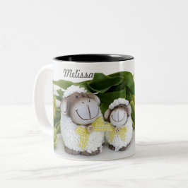 MUTTER- UND DAUGHERSCHAFE OSTERE ZWEIFARBIGE TASSE