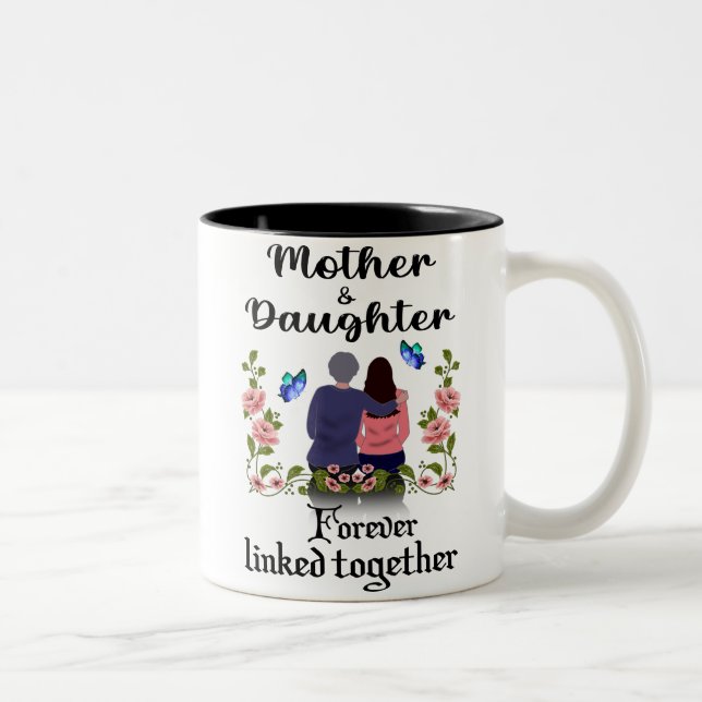 MUTTER UND DAUGHTER FÜR DEN WEITEREN VERKNÜPFT ZWEIFARBIGE TASSE (Rechts)