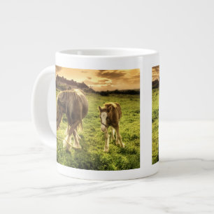 Mutter und Fohlen Jumbo-Tasse