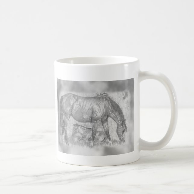 Mutter und Fohlen Tasse (Rechts)