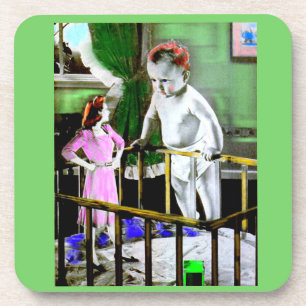 Mutter und ihr Riesenbaby der 40er Jahre Untersetzer