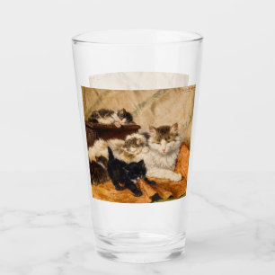 Mutter und ihre Kätzchen Glas