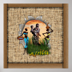Mutter und Kind Afrikas Poster
