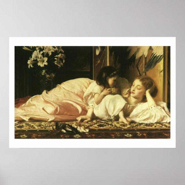 Mutter und Kind (alias Cherries) von Lord Leighton Poster (Vorne)