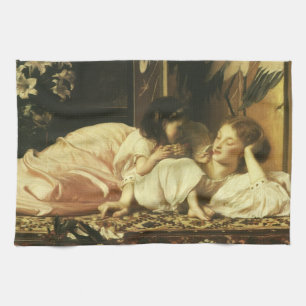 Mutter und Kind (auch Kirschen) von Lord Leighton Geschirrtuch