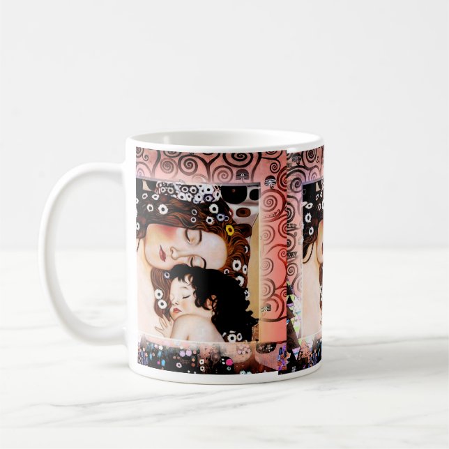 Mutter und Kind durch Collage Gustav Klimt Kaffeetasse (Links)
