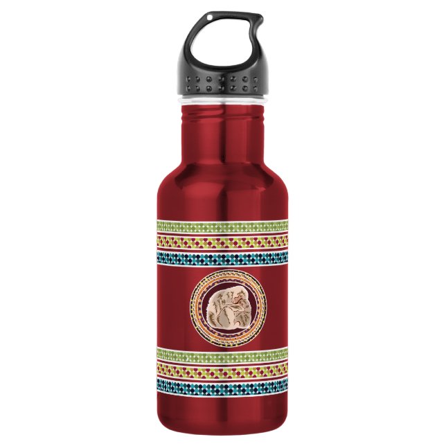 Mutter und Kind Edelstahlflasche (Vorderseite)