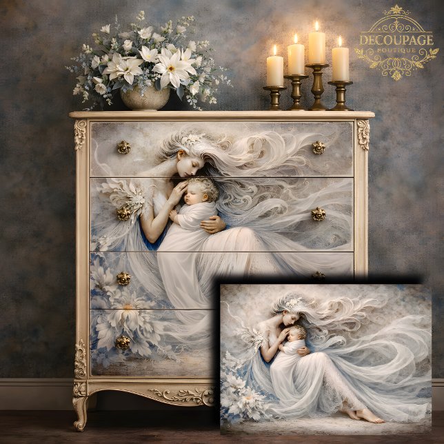 Mutter und Kind Engelhaftes Dekupieren Seidenpapier (Mother and Child Angelic Decoupage Tissue Paper)