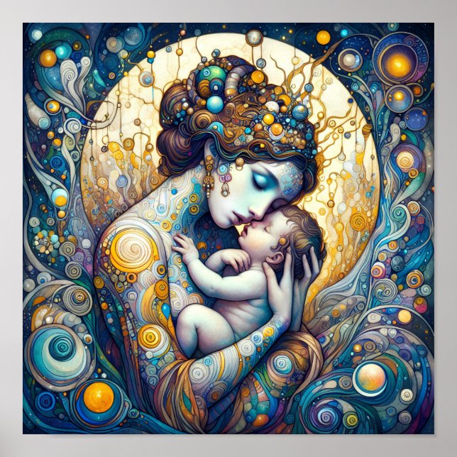 Mutter-und-Kind-Fantasy-Art-Poster Poster (Vorne)