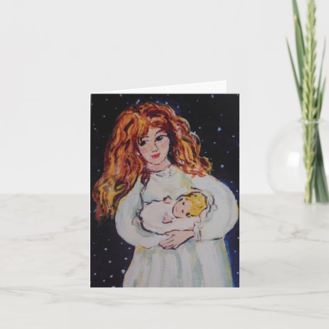 Mutter und Kind Feiertagskarte (Vorderseite)