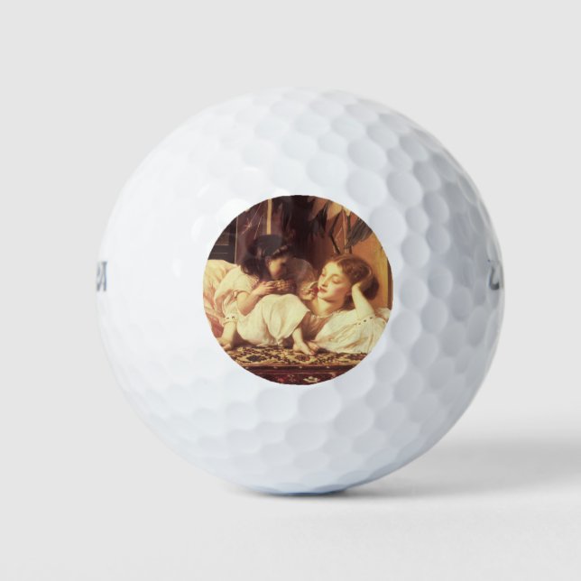 Mutter und Kind (Frau und Tochter) Golfball (Vorderseite)