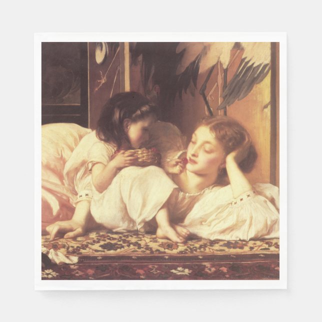 Mutter und Kind (Frau und Tochter) Serviette (Vorderseite)