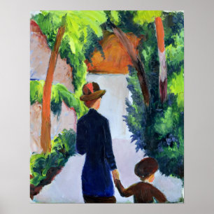 Mutter und Kind im Park, 1914 Poster