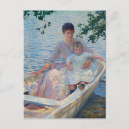 Mutter und Kind in einem Boot Postkarte