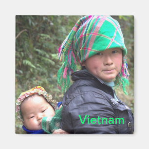 Mutter und Kind in Sapa Vietnam Magnet