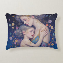 Mutter-und-Kind-Kissen mit Kunstakzent