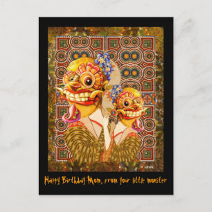 Mutter und Kind (kleines Monster) Postkarte