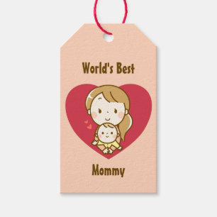 Mutter und Kind niedlich kawaii Cartoon Muttertag Geschenkanhänger