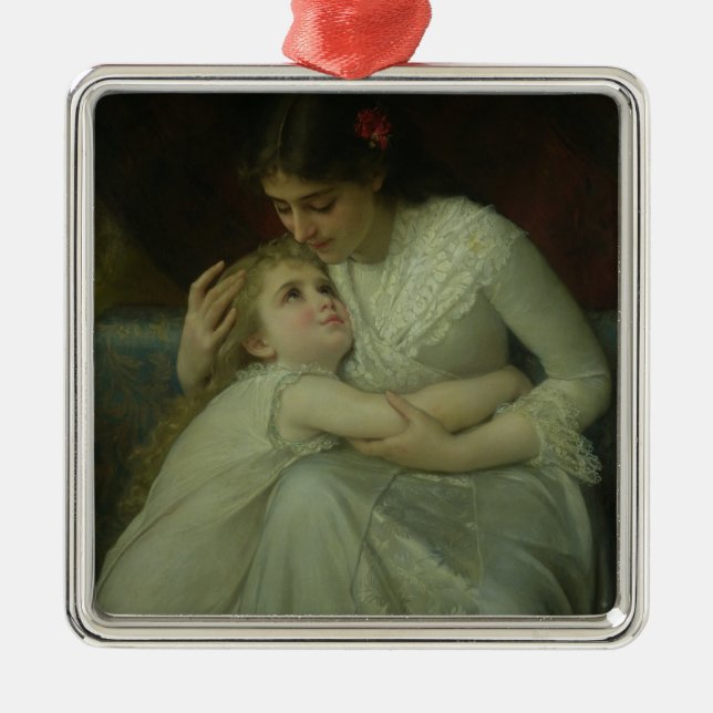 Mutter und Kind (Öl auf Leinwand) Ornament Aus Metall (Vorne)