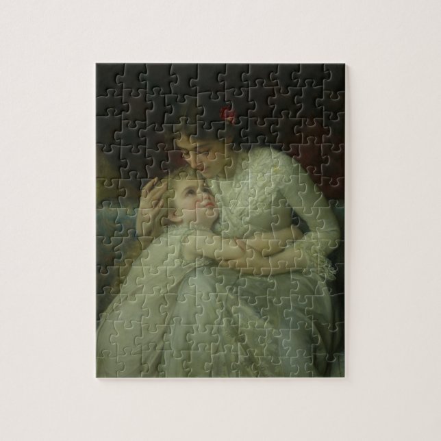 Mutter und Kind (Öl auf Leinwand) Puzzle (Vertikal)