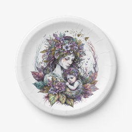 Mütter und Kind Pappteller