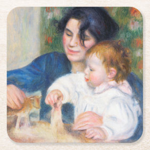 Mutter und Kind, Renoir Rechteckiger Pappuntersetzer