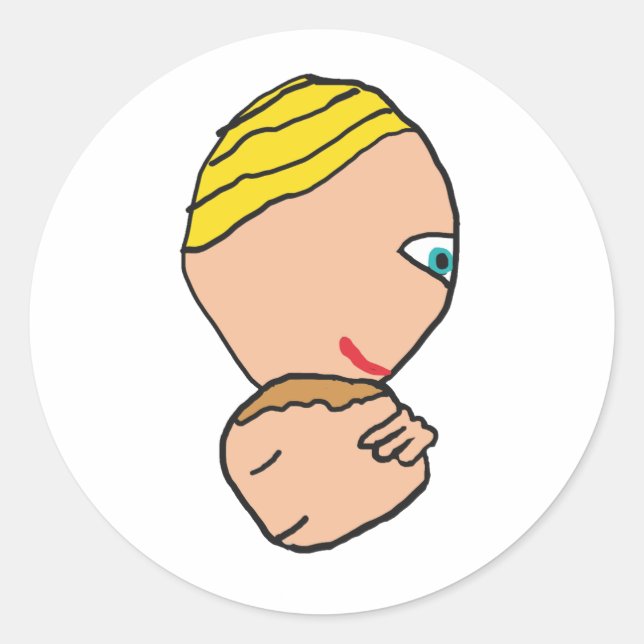 Mutter und Kind Runder Aufkleber (Vorderseite)
