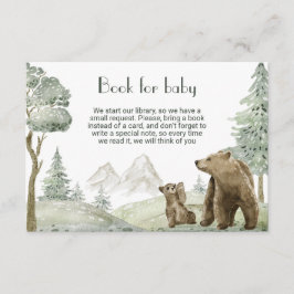 Mutter und Kind tragen Aquarellwald-Einladung Begleitkarte