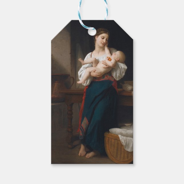 Mutter und Kind (von Bouguereau) Geschenkanhänger (Vorderseite)