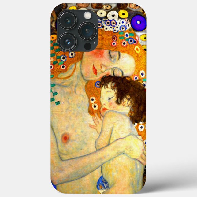 Mutter und Kind von Gustav Klimt Art Nouveau Case-Mate iPhone Hülle (Rückseite)