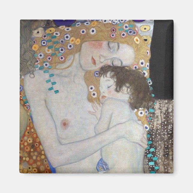 Mutter und Kind von Gustav Klimt Magnet (Vorne)
