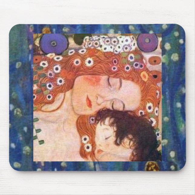 Mutter und Kind von Klimt Mousepad (Vorne)