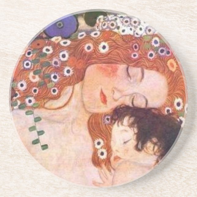 Mutter und Kind von Klimt Untersetzer (Vorne)