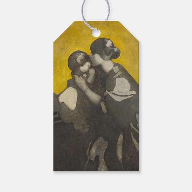 Mutter und Kind (von Norah Neilson Gray) Geschenkanhänger (Vorderseite)