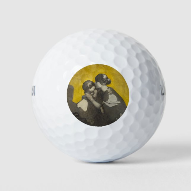 Mutter und Kind (von Norah Neilson Gray) Golfball (Vorderseite)