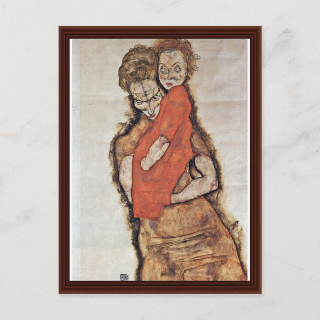 Mutter und Kind von Schiele Egon Postkarte (Vorderseite)