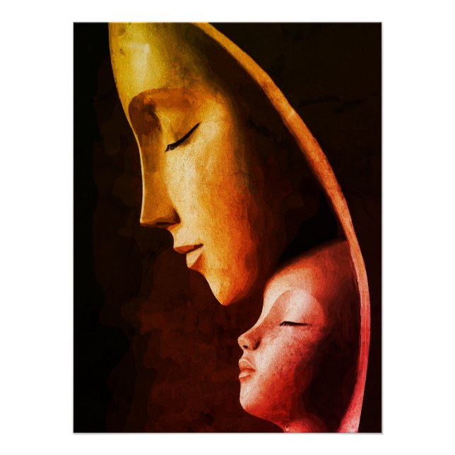 Mutter-und-Kind-Wandkunst Poster (Vorderseite)