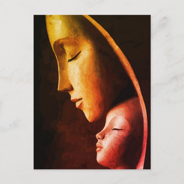 Mutter-und-Kind-Wandkunst Postkarte (Vorderseite)