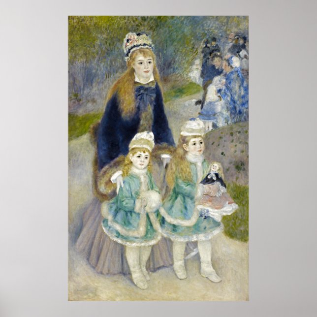 Mutter und Kinder, La Promenade, Renoir Poster (Vorne)