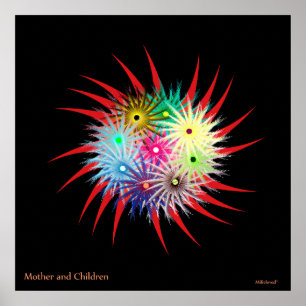 Mutter und Kinder Poster