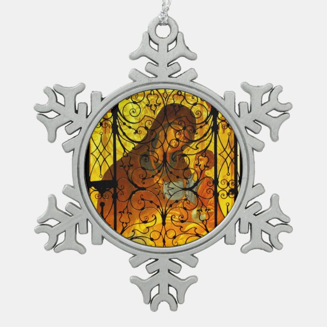 MUTTER UND KINDER Schneeflocke Gerahmte Ornamente (Vorderseite)