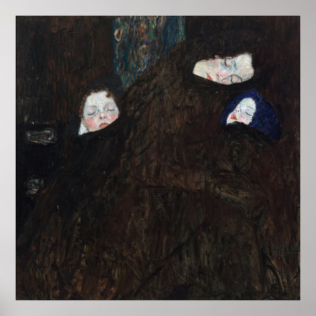Mutter und Kinder von Gustav Klimt Poster (Vorne)