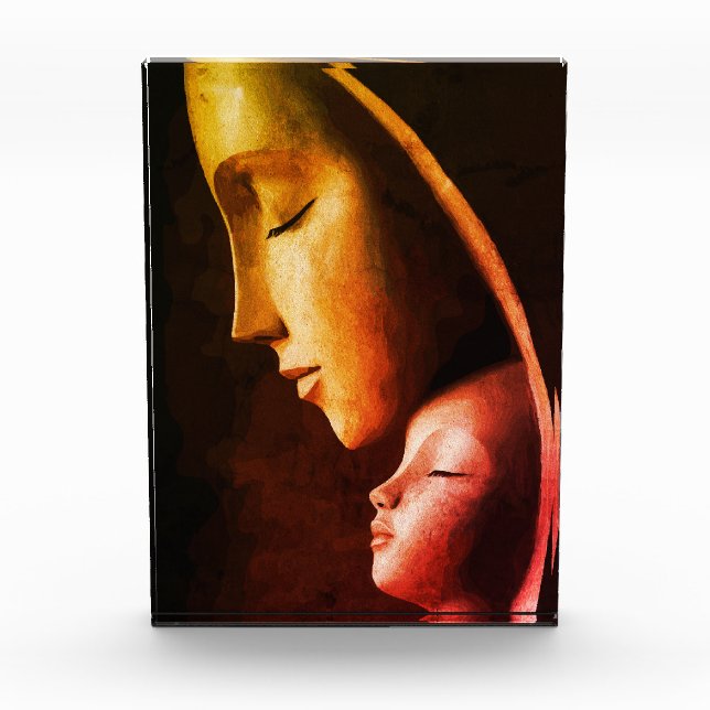 Mutter- und Kindermauer Kunst Fotoblock (Vorderseite)
