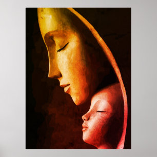 Mutter- und Kindermauer Kunst Poster