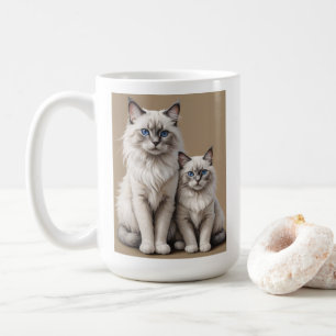 Mutter und Kitten Ragdoll Cat Artwork Herzerwärmun Kaffeetasse
