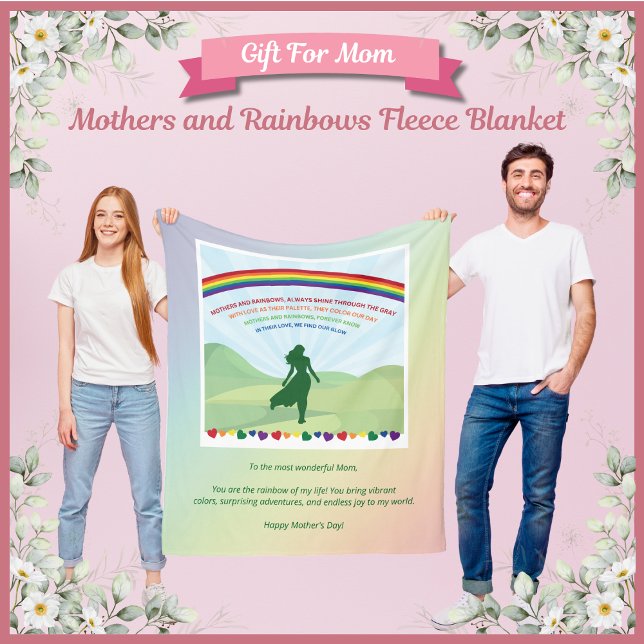 Mütter und Rainbows Muttertag Fleece Blanket (Mother’s and Rainbows Fleece Blanket)