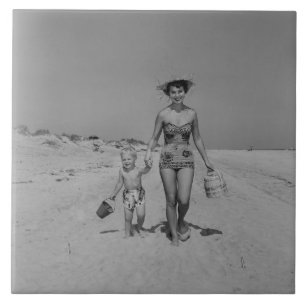 Mutter und Sohn Fliese