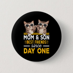 Mutter und Sohn Freunde seit Tag eins Fauststoß Button